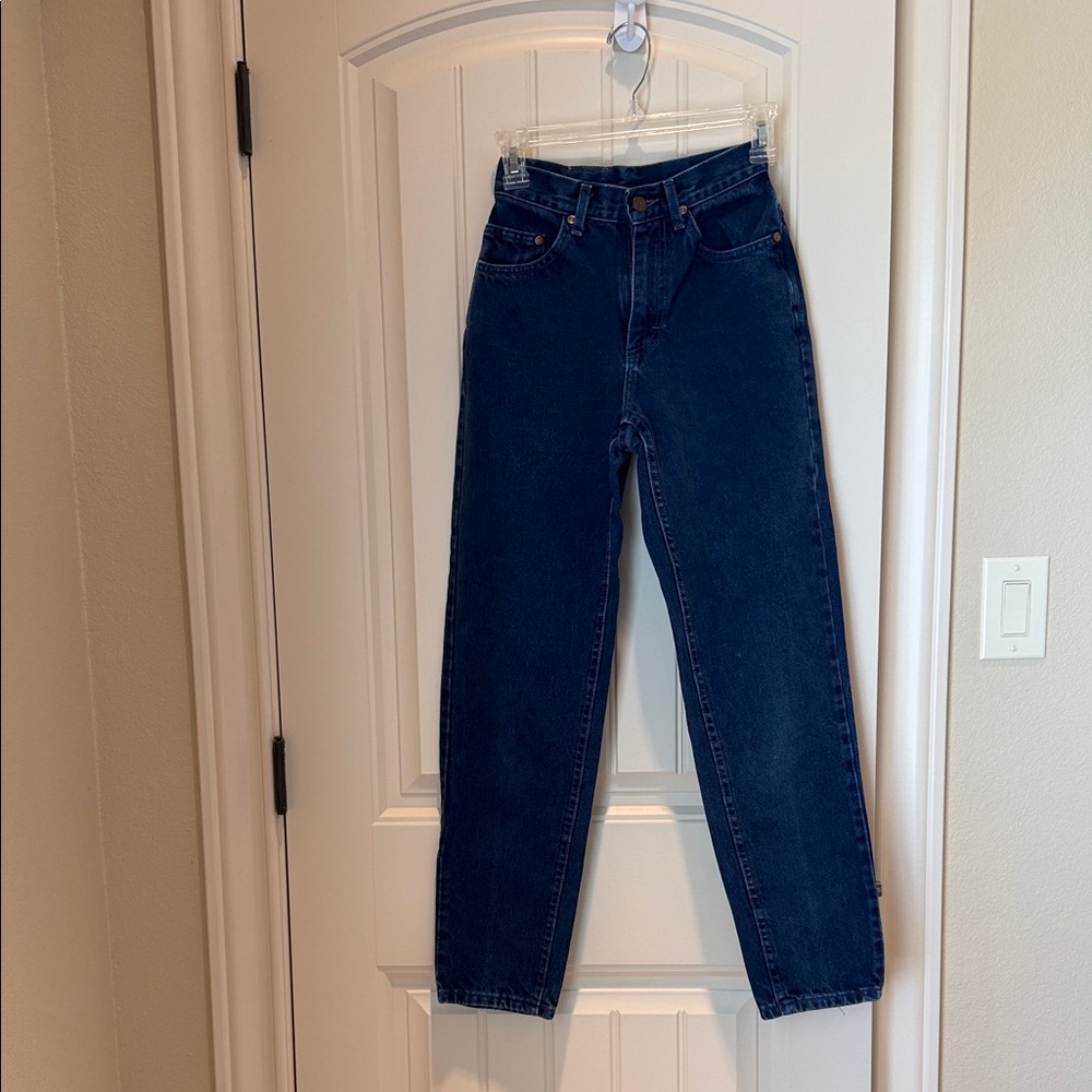 Lee Dark Blue High-Waist Straight Jeans